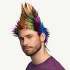 Spiky Mike Punk Peruk Flerfärgad