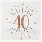 Servetter 40 Års Födelsedag Rosa Guld