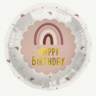 Happy Birthday Folieballong Regnbåge Rosa