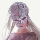 Maskerad Ögonmask Silver/Ljusrosa