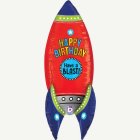 Rymdraket Happy Birthday Folieballong