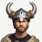 Vikingahjälm Med Avtagbara Horn