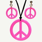 Ljusrosa Hippie Fredstecken Smyckesset