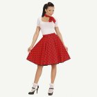 50-tal Polka Kjol Röd