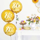 80 År Folieballong Guld