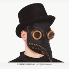 Pestläkare Latexmask Svart