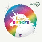 Glitter Enhörning Happy Birthday Folieballong