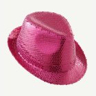 Paljett Trilby Hatt Rosa