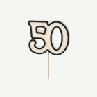 50 År Tårtljus Svart/Vit