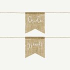 Bride & Groom Juteskyltar till stol