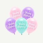 Happy Birthday Ballonger Rosa/Lila