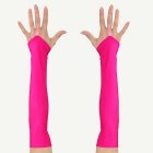 Neon Satin Handskar Rosa