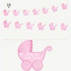 Babyshower Barnvagn Girlang Ljusrosa