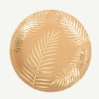 Palmblad Papperstallrikar Kraft/Guld