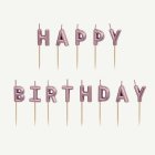 Happy Birthday Tårtljus Roséguld