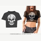 Dödskalle Crop Top Svart