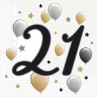 21 År Ballonger Servetter