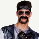 Biker Mustasch Svart