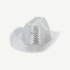 LED Paljett Cowboyhatt Silver