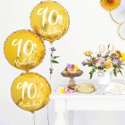 90 År Folieballong Guld