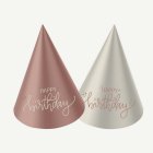 Happy Birthday Mini Partyhattar Crème Rose