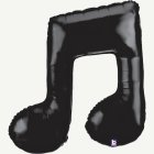Dubbel Musiknot Folieballong Svart