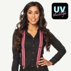 UV Neon Hängslen Rosa/Svart