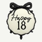 Happy 18 Folieballong Svart/Vit