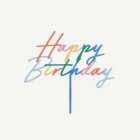 Happy Birthday akryl tårtdekoration matt multifärgad