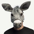 Plysch Åsna Halvmask Grå