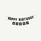 Happy Birthday Banner Grön/Svart