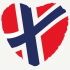 Hjärta Norge Flagga Folieballong