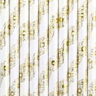 Blommor Papperssugrör Guld/Vit
