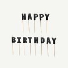 Happy Birthday Tårtljus Svart