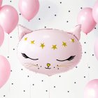 Katt Folieballong Ljusrosa