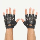 Biker Handskar Läderlook