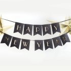 Happy New Year Flaggirlang Svart/Guld