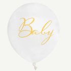 Baby Latexballonger Vit/Guld