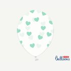 Mintgröna Hjärtan Ballonger Transparenta