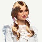 Skolflicka Peruk Med Rosetter Blond