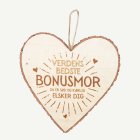 Verdens Bedste Bonusmor Trähjärta Beige