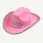 Tiara Cowboyhatt Ljusrosa