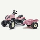 FALK® Trampbil Traktor Med Släp Ljusrosa