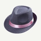 Fedora Grå/Ljusrosa