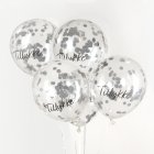 Tillykke Konfettiballonger Silver