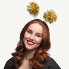 Pompoms Hårband Guld