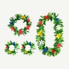 Hawaiikrans Grön/Flerfärgad