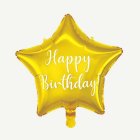 Happy Birthday Stjärna Folieballong Guld