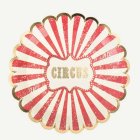 Cirkus Vintage Papperstallrikar Elfenben/Röd/Guld