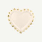 Hjärtformade papptallrikar creme/guld